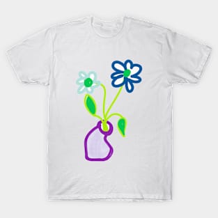 TWO FLOWERS IN SQUASHED VASE T-Shirt